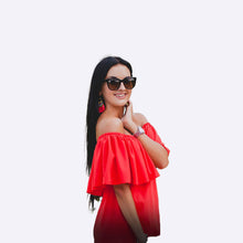 Load image into Gallery viewer, Red Cut Sleeve Dress