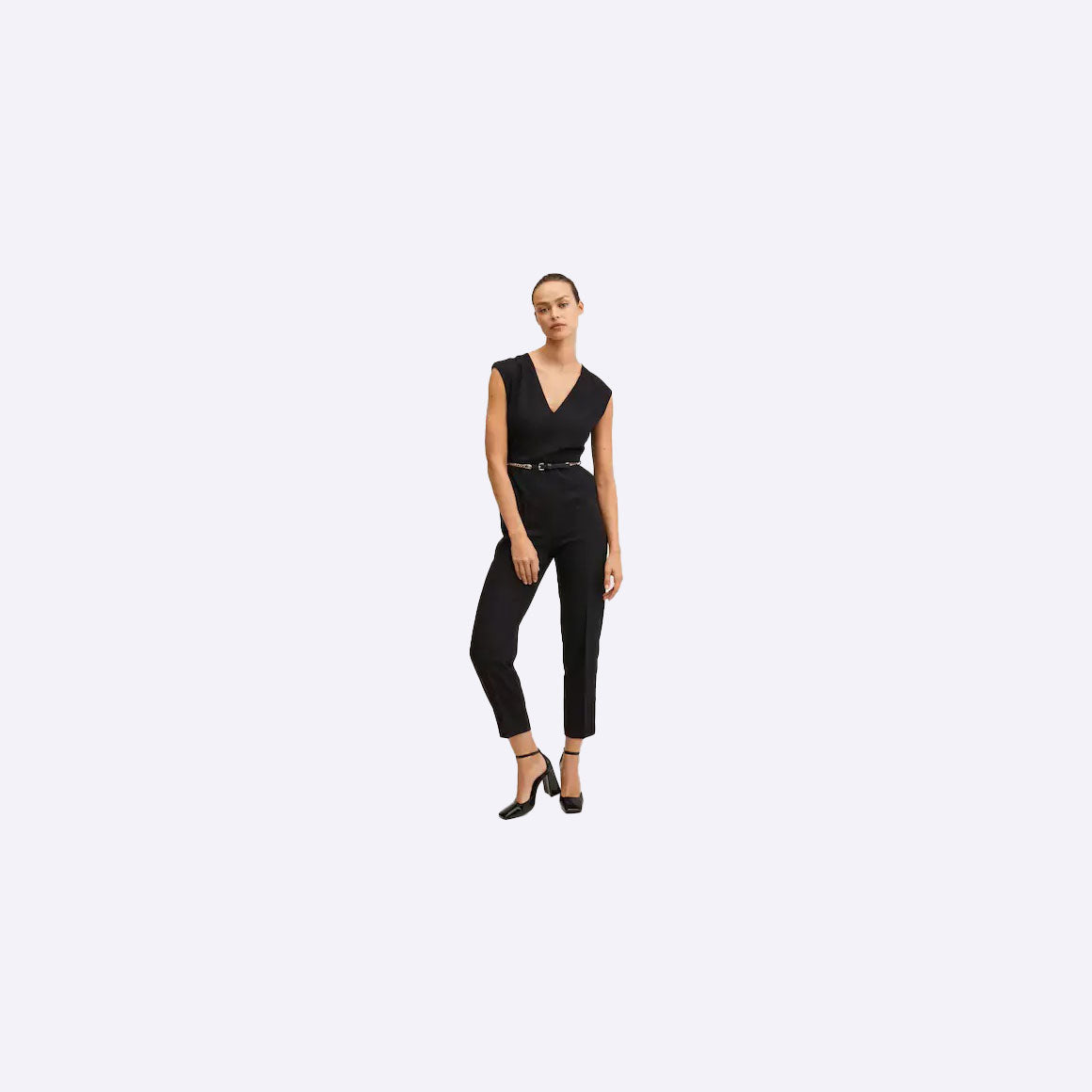 Black Solid Jumpsuit
