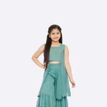 Load image into Gallery viewer, Girls Blue Kurti with Sharara