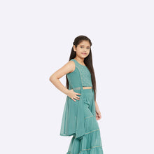 Load image into Gallery viewer, Girls Blue Kurti with Sharara
