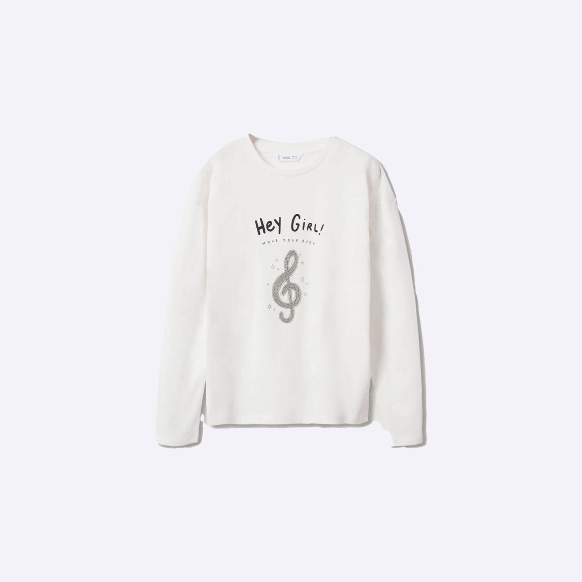 Long-sleeved t-shirt with beads