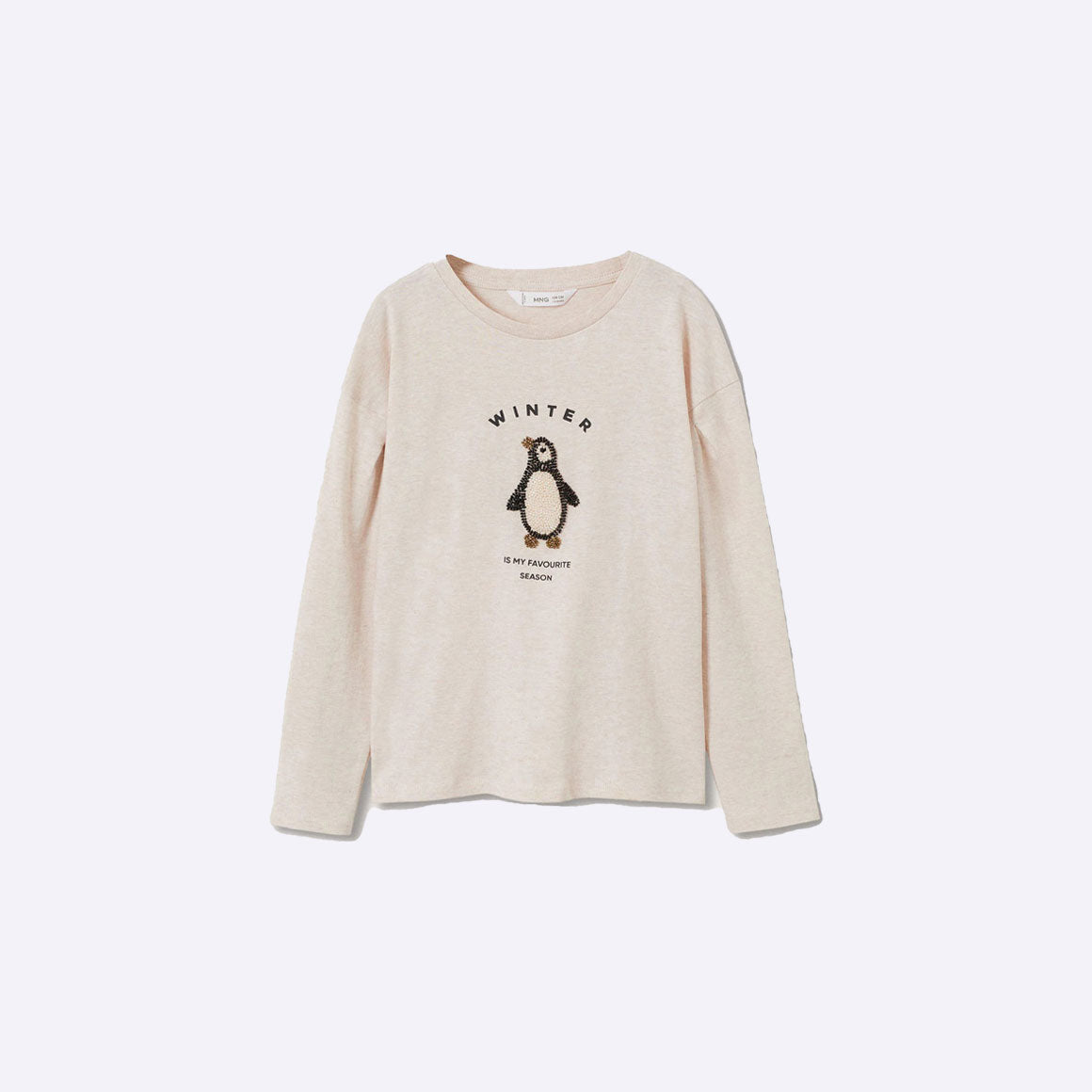 Long-sleeved t-shirt with beads