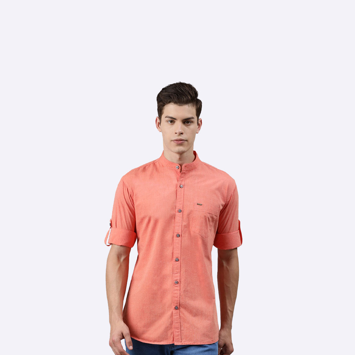 Men Peach Fit Casual Shirt