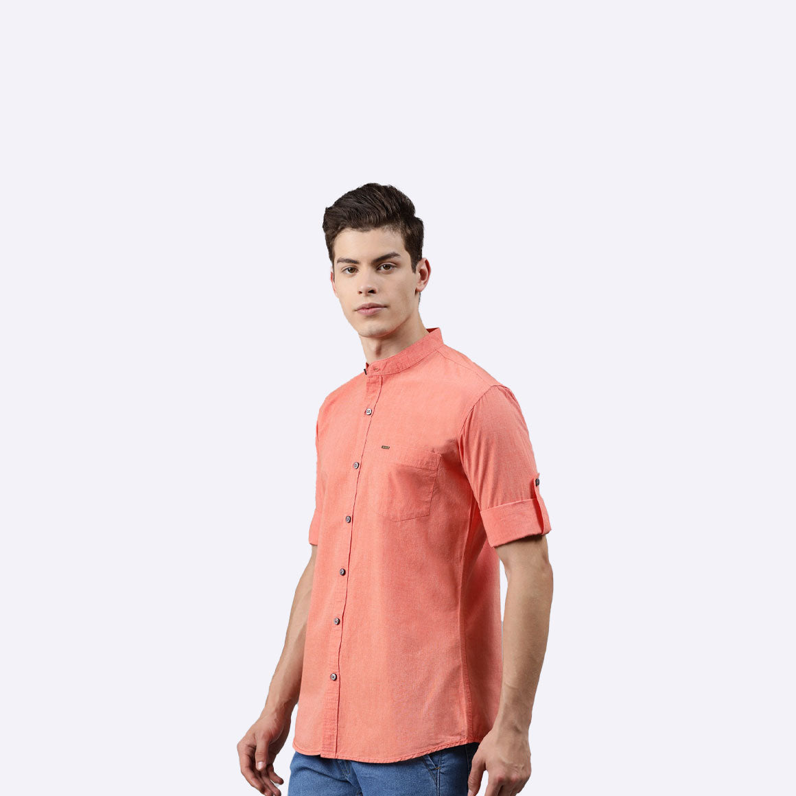 Men Peach Fit Casual Shirt